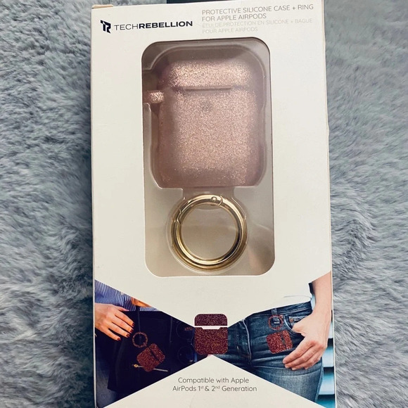 Tech Rebellion Apple Airpods Silicone Protective Case & Ring - Picture 2 of 6